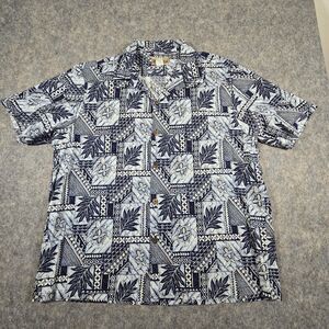 Blue Hawaii Cotton Shirt Mens Size 2XL Short Sleeve Blue Turtles Tropical USA